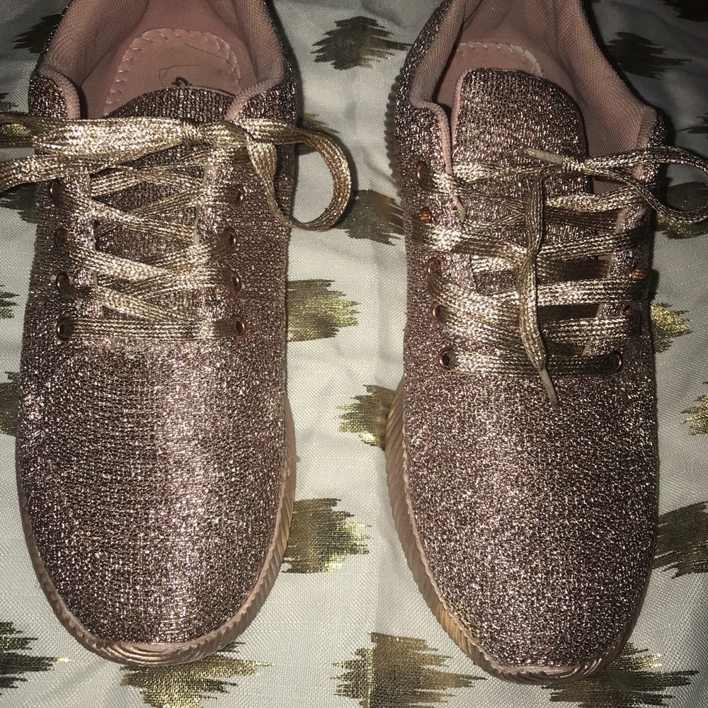 Rose Gold Metallic Sneakers